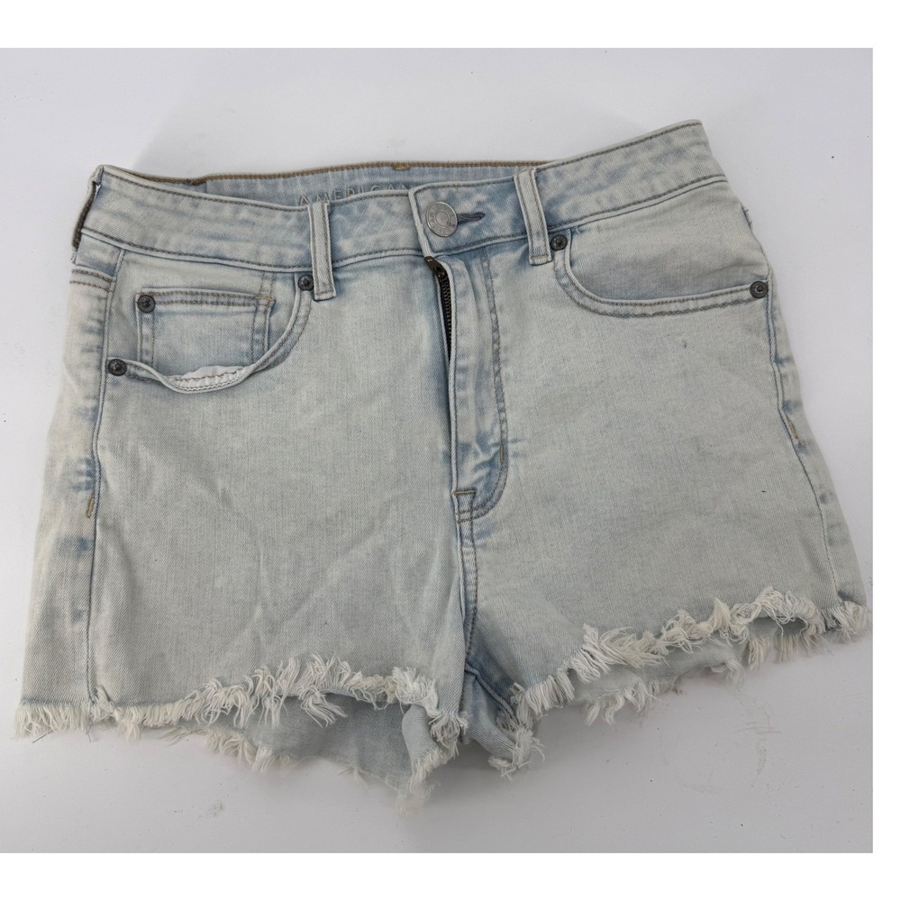 American Eagle Ne(x)t Level Stretch Light Wash High Rise Denim Shorts Size 8